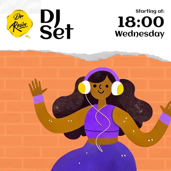 Dr. Resin Poster of DJ set on Wednesday at Dr Resin
